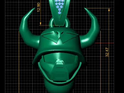 horned helmet pendant 3D print model