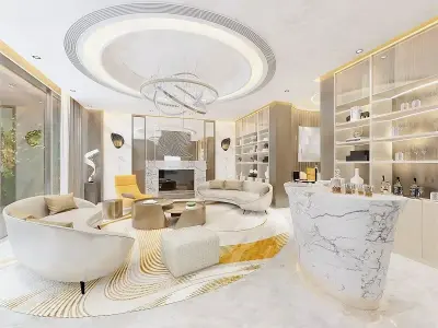 Luxury Living Room 3D model