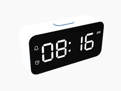 Digital Desktop Clock Low-poly 3D model