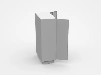  Open Doors Storage Cabinet For Industrial Tools And Parts 3D model