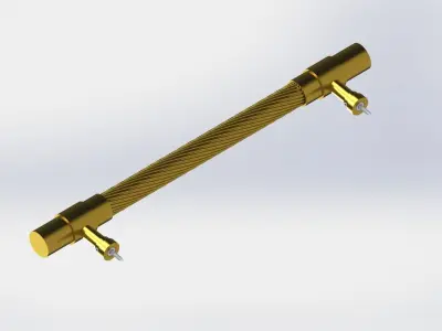 500mm Pull Handle With Technical Drawing and Montage Guide 3D model