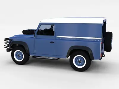 Land Rover Defender 90 Hard Top w interior rev 3D model