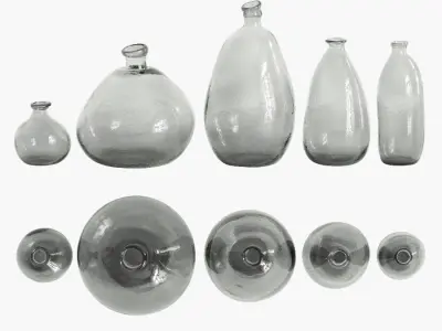 Recycled Glass Vases 3D model