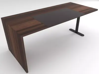 Wooden desk Free low-poly 3D model