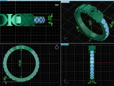 Dior ring fashion 2777 3D print model