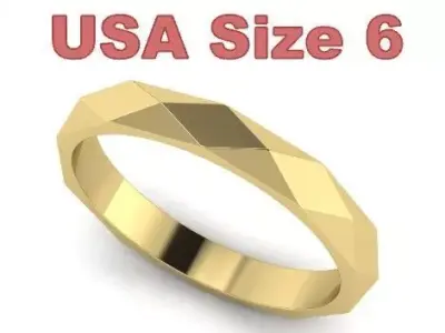 Faceted Gold Ring - USA Size 6 3D print model