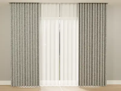 Modern Curtains Free 3D model