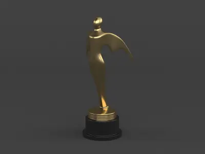 Gold Trophy Cups 3D model 22