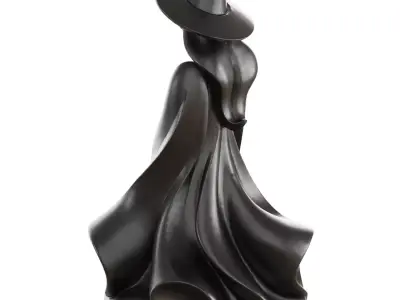 Halloween metal witch sculpture 3D model