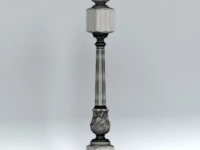 Newel post 001 3D model
