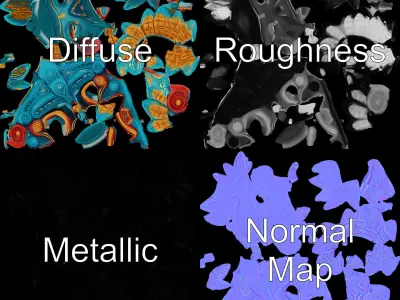 Aztec Warrior Mask D Model Pack Low-poly 3D model