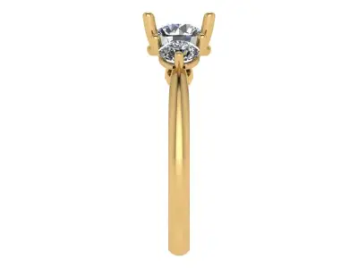 trinity ring with basket head with u shape design  3D print model