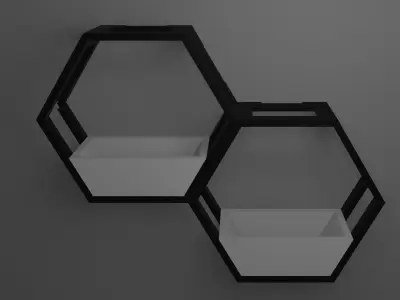 Modular Honeycomb Wall Planter 3D print model