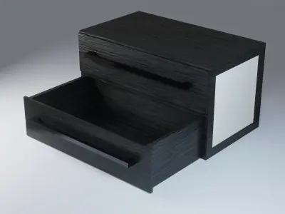 RIGGED Basic Wooden End Table 3D model