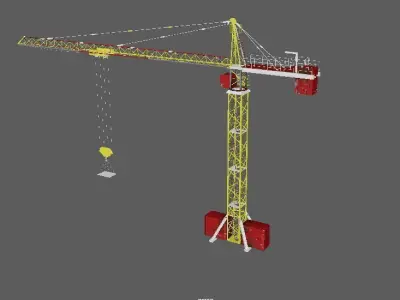 Lifting Industrial Crane-Optimized for Unreal Engine And Unity Low-poly 3D model