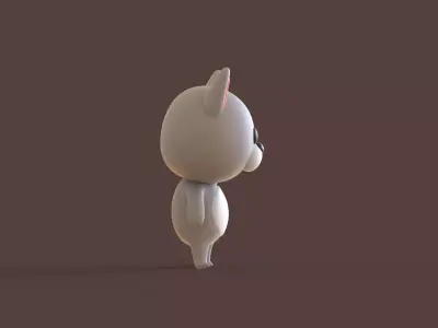 Little Funny Wolf Animated  Low-poly 3D model