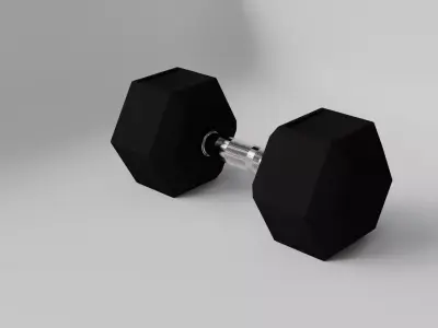 Hexagonal dumbbell Free low-poly 3D model