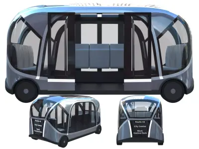 Autonomous City Shuttle Bus 3D model