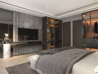 Modern Bedroom Scene 24 3D model