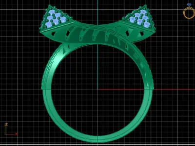 Two Head Women Ring 3DM Womens Ring 3d models 3D print model 3D print model 22