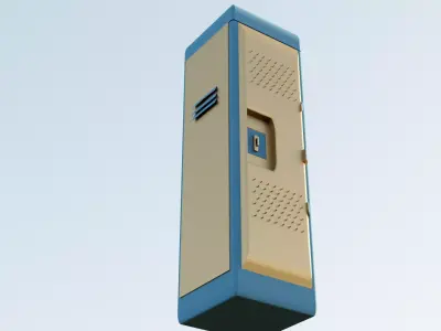 Low Poly Vault Locker Fallout Game Ready Low-poly 3D model