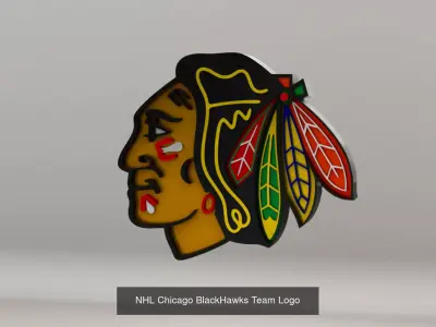 NHL Central Division Teams Logos 3D Model Pack