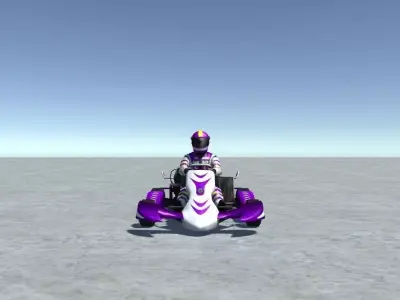 Low Poly Kart With Player 11 Low-poly 3D model