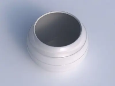 Bowl spheric with smooth horizontal ribbons 3D print model