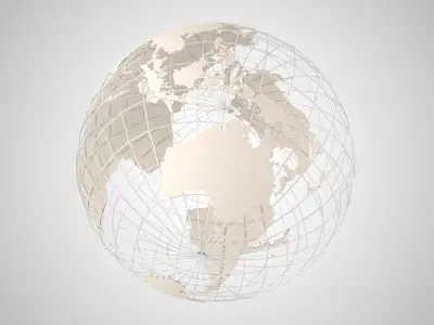 Globe News Skeleton Coffee Cream Color 3D model