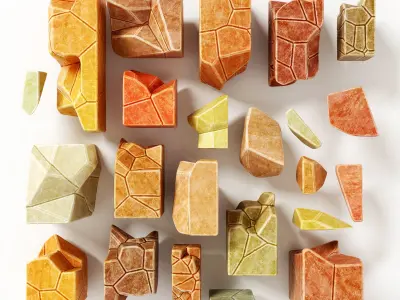 Stone splinter decoration n1  3D model