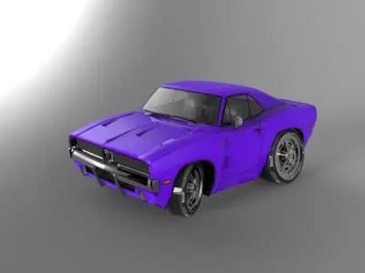 Dodge Charger 1969 cartoon car  Low-poly 3D model