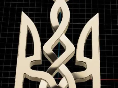 Ukrainian Trident  3D print model 2