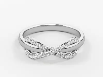 Infinity ring with stones  3D Model Pack