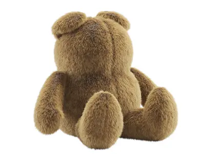 Plush Teddy Bear and Pillows Set 3D model