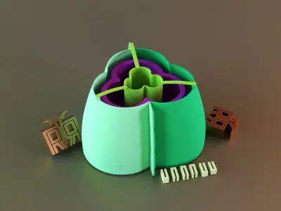 Modern Vase with outer 02 3D print model