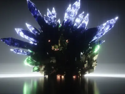 Crystal Formation Low-poly 3D model