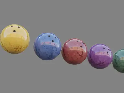 Bowling balls Low-poly 3D model