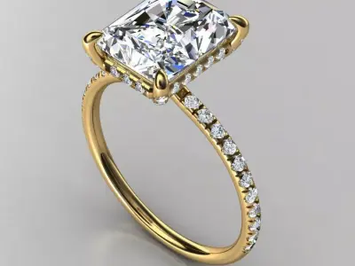 Engagement ring  3D cad file ready to print  3D print model