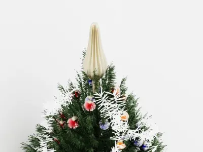 3D Christmas Tree in a pot 5 Happy New Year Corona 3D model
