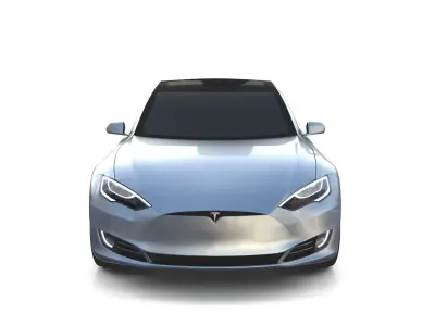 Tesla Model S 2016 Silver with Chassis 3D model
