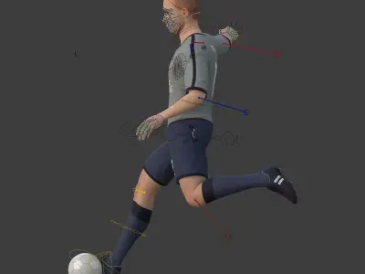 Soccer - Football Player -- High Quality IK and FK Rig Low-poly 3D model