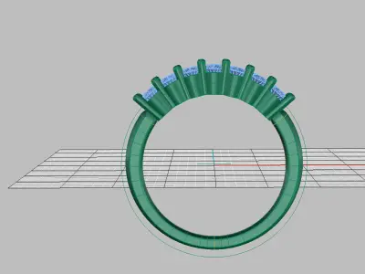 Womans Ring with 7 gems 3D print model