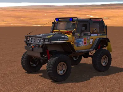 Jeep Wrangler Custom Off-Road Low-poly 3D model