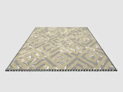Rug02 area rug with geometric pattern 3D model