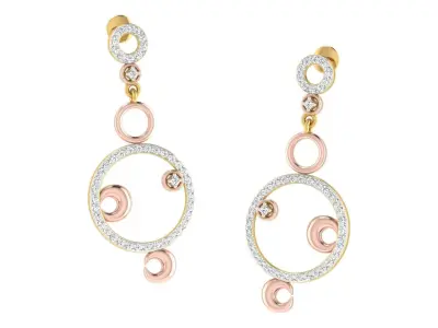 Women Drop Earrings 3dm STL OBJ FBX Renders Details 3D print model 13