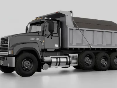 Generic Truck with Dumper Trailer 3D model
