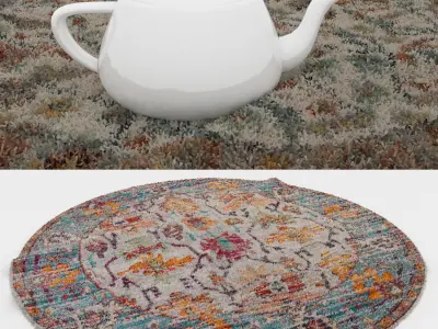 Round Rug Set 64 3D model