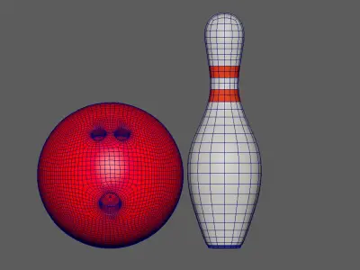 Bowling ball and pin 3D model purchase