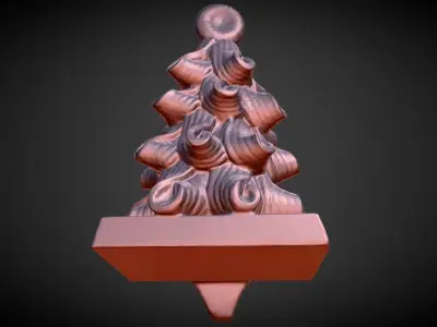 candy cane Christmas  stocking holder 3D print model