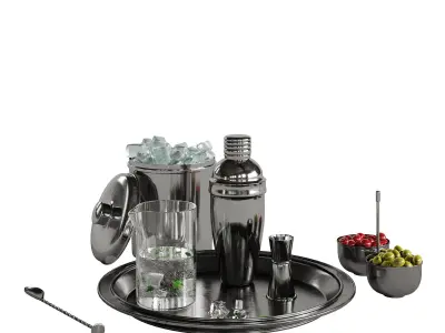 Cocktail decor set 2 3D model